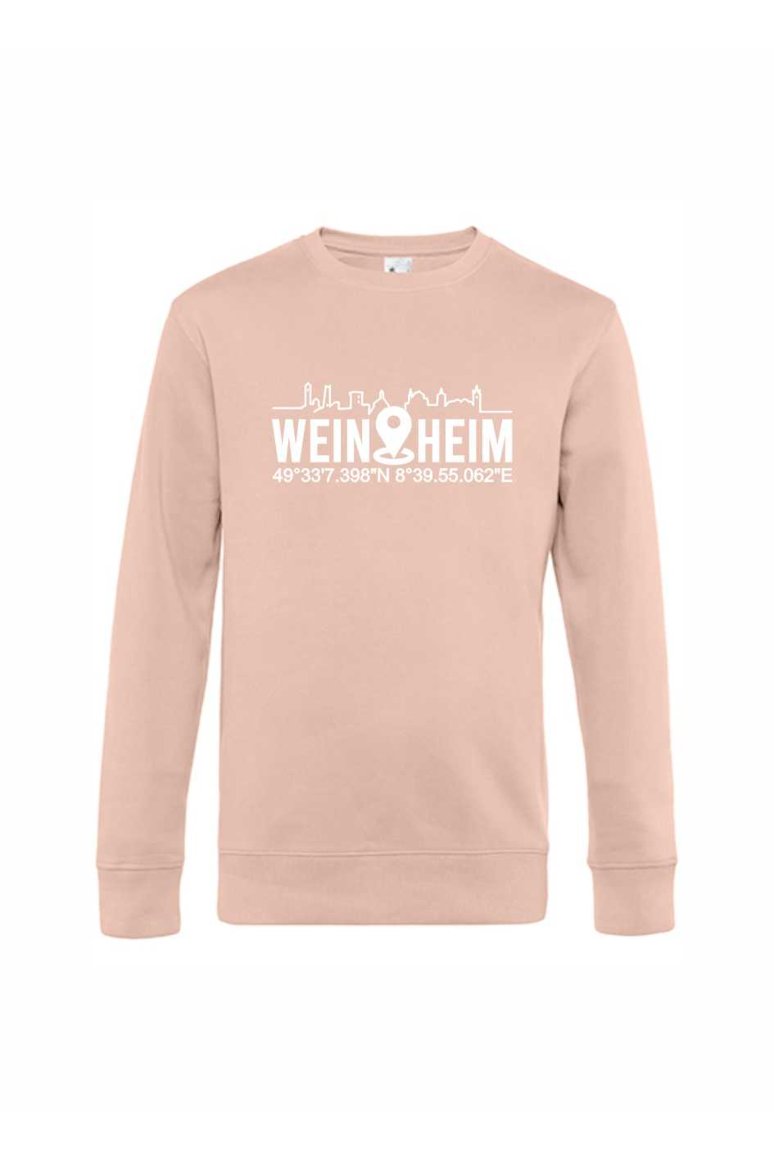 Sweatshirt Weinheim Koordinaten Standort (Druckfarbe weiß)